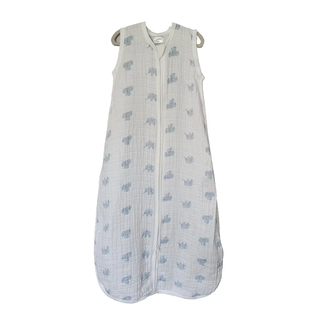 Aden + Anais Organic Cotton Sleep Sack 6-18 Months Wearable Blanket Elephants